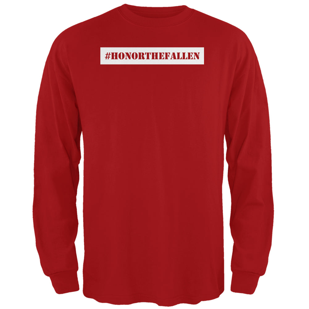 Memorial Day Hashtag Honor the Fallen Red Adult Long Sleeve T-Shirt Men's Long Sleeves global 2XL Red 