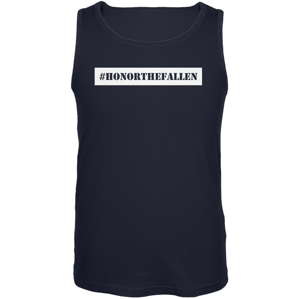 Memorial Day Hashtag Honor the Fallen Navy Adult Tank Top Men's Tank Tops Old Glory 2XL Blue 