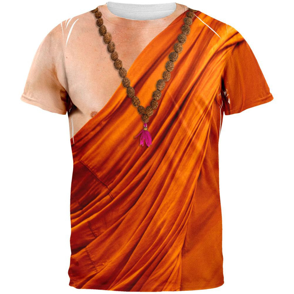 Halloween Buddhist Monk Costume All Over Adult T-Shirt Men's T-Shirts Old Glory 2XL Multi 