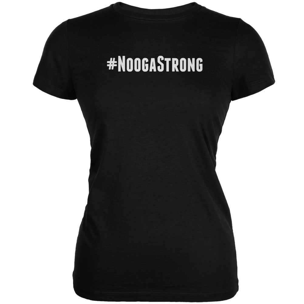 Hashtag #NoogaStrong Black Juniors Soft T-Shirt Juniors T-Shirts Old Glory 2XL Black 