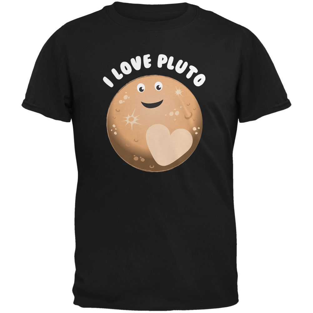 I Love Pluto Planet Black Youth T-Shirt Youth T-Shirts Old Glory YLG Black 