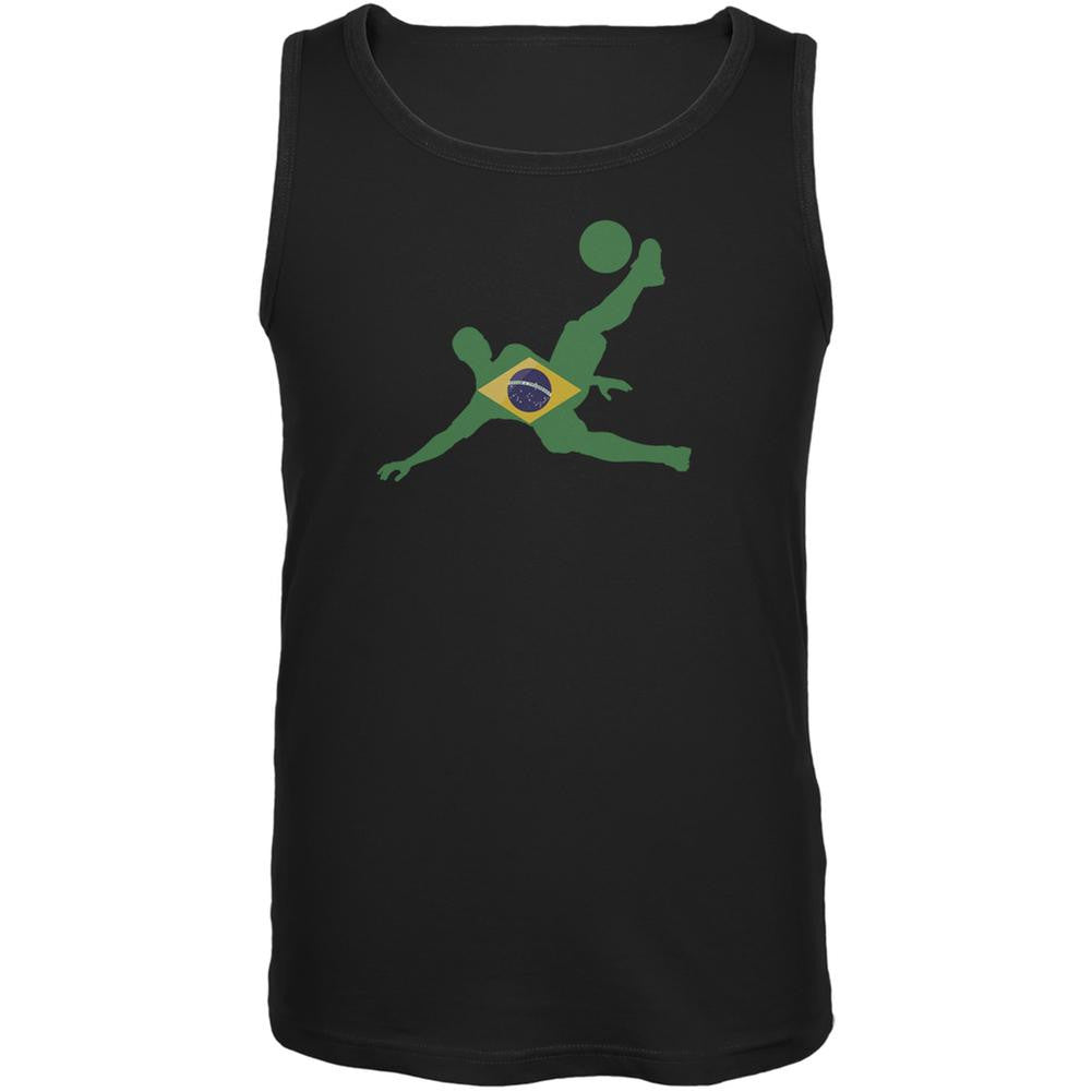 World Cup Brazil Soccer Kick Flag Silhouette Black Adult Tank Top Men's Tank Tops World Cup 2XL Black 