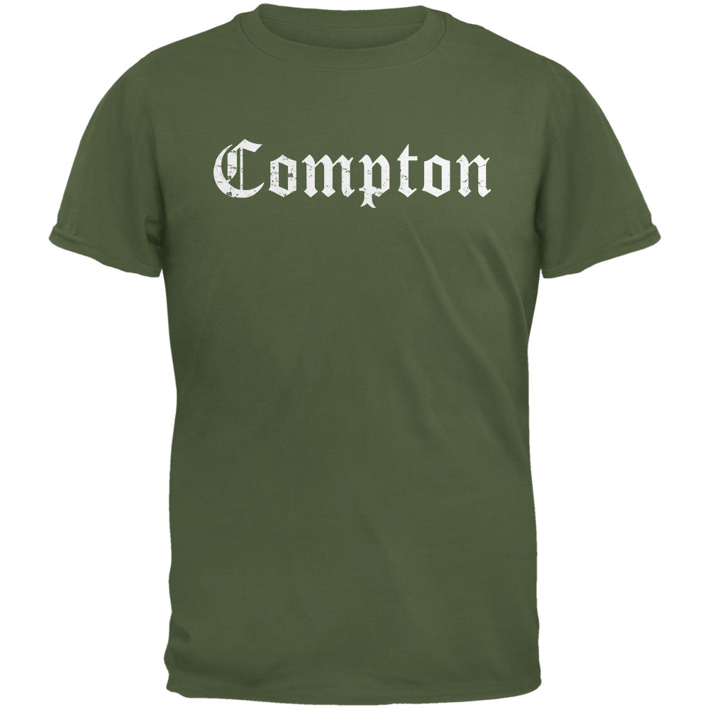 Compton Military Green Adult T-Shirt Men's T-Shirts Old Glory 2XL Dark Green 