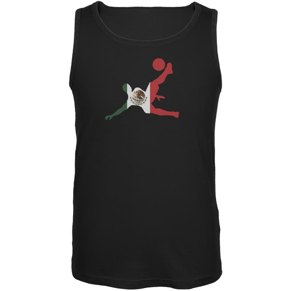 World Cup Mexico Soccer Kick Flag Silhouette Black Adult Tank Top Men's Tank Tops World Cup 2XL Black 