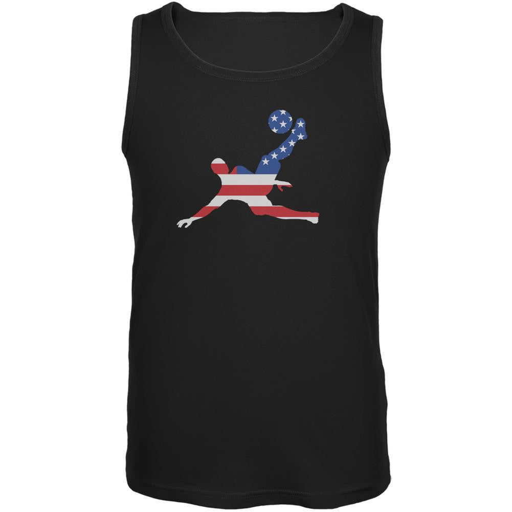 World Cup USA Soccer Kick Flag Silhouette Black Adult Tank Top Men's Tank Tops World Cup 2XL Black 