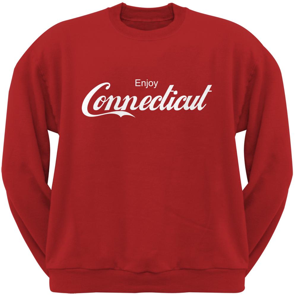 Enjoy Connecticut Red Adult Sweatshirt Men's Sweatshirts Old Glory 2XL Red 