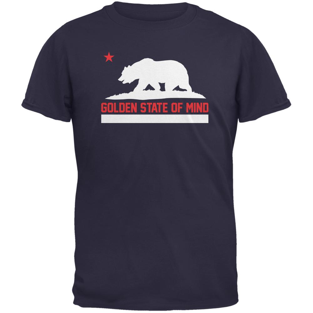 California Republic Golden State Of Mind Navy Adult T-Shirt Men's T-Shirts Old Glory 2XL Blue 