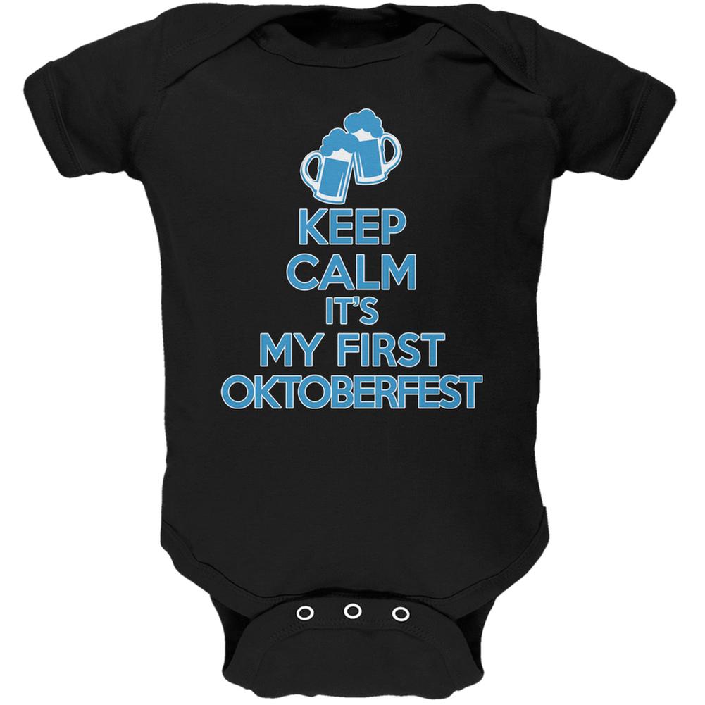 Oktoberfest Keep Calm First Funny Black Soft Baby One Piece Baby One Piece Old Glory 0-3M Black 