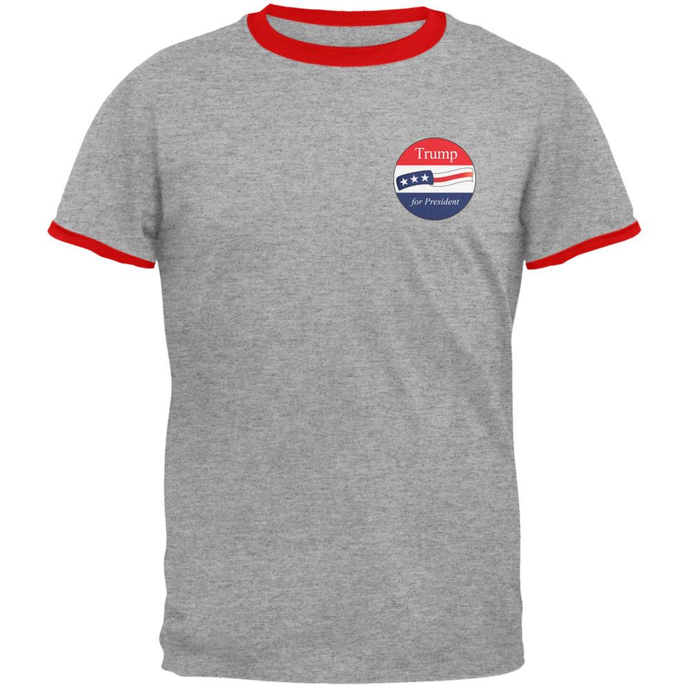 Election 2020 Donald Trump for President Jersey Heather/Red Men's Ringer T-Shirt Men's T-Shirts Old Glory 2XL Multi 