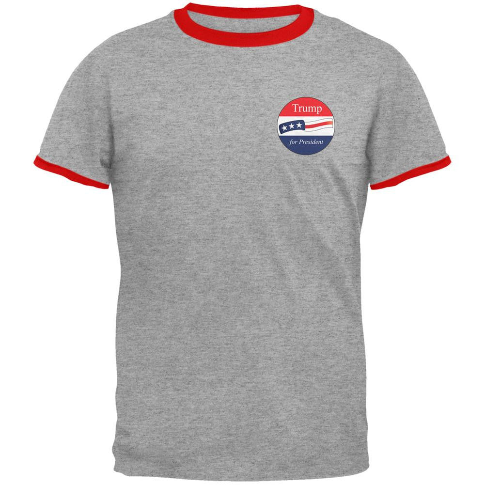 Election 2016 Donald Trump for President Jersey Heather/Red Men's Ringer T-Shirt Men's T-Shirts Old Glory 2XL Multi 