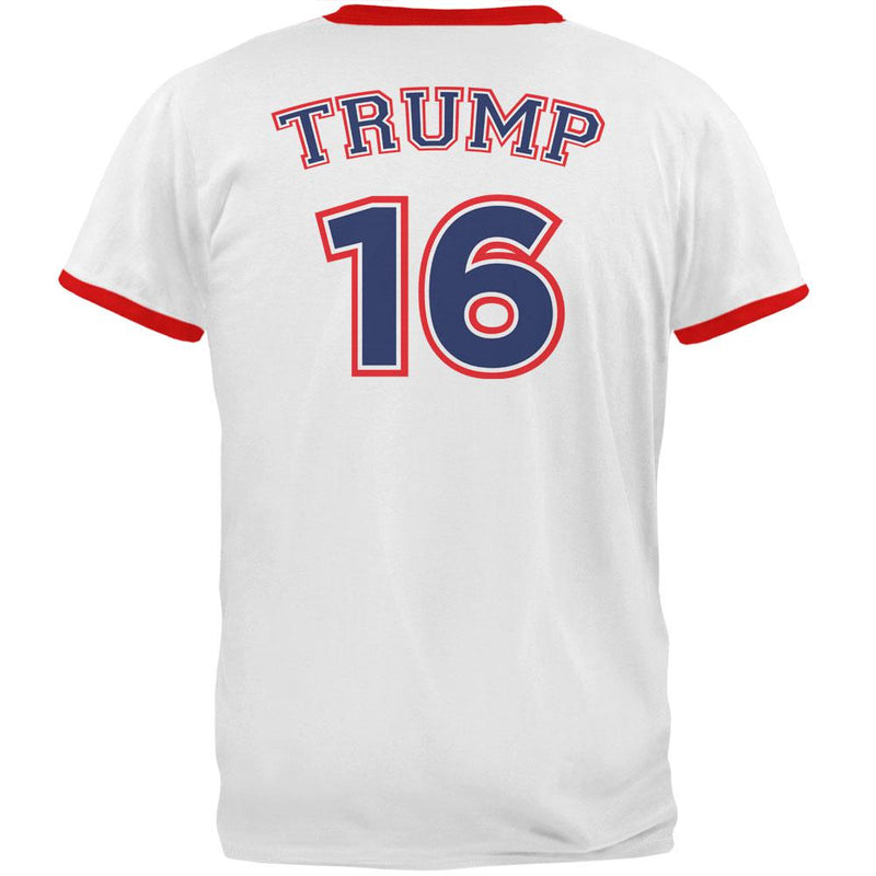 Election 2020 Donald Trump for President Jersey White/Red Men's Ringer T-Shirt Men's T-Shirts Old Glory   