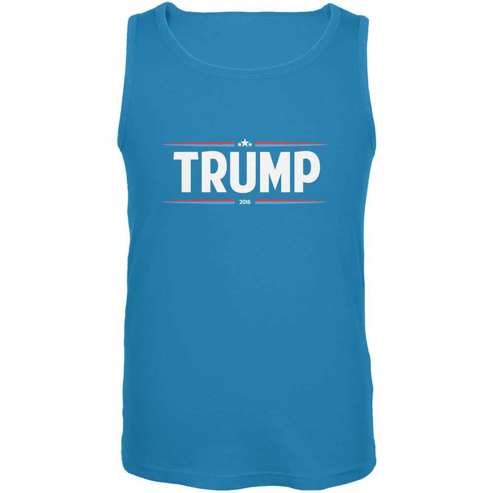 Election 2016 - Trump Thin Stripes Turquoise Adult Tank Top Men's Tank Tops Old Glory LG Blue 