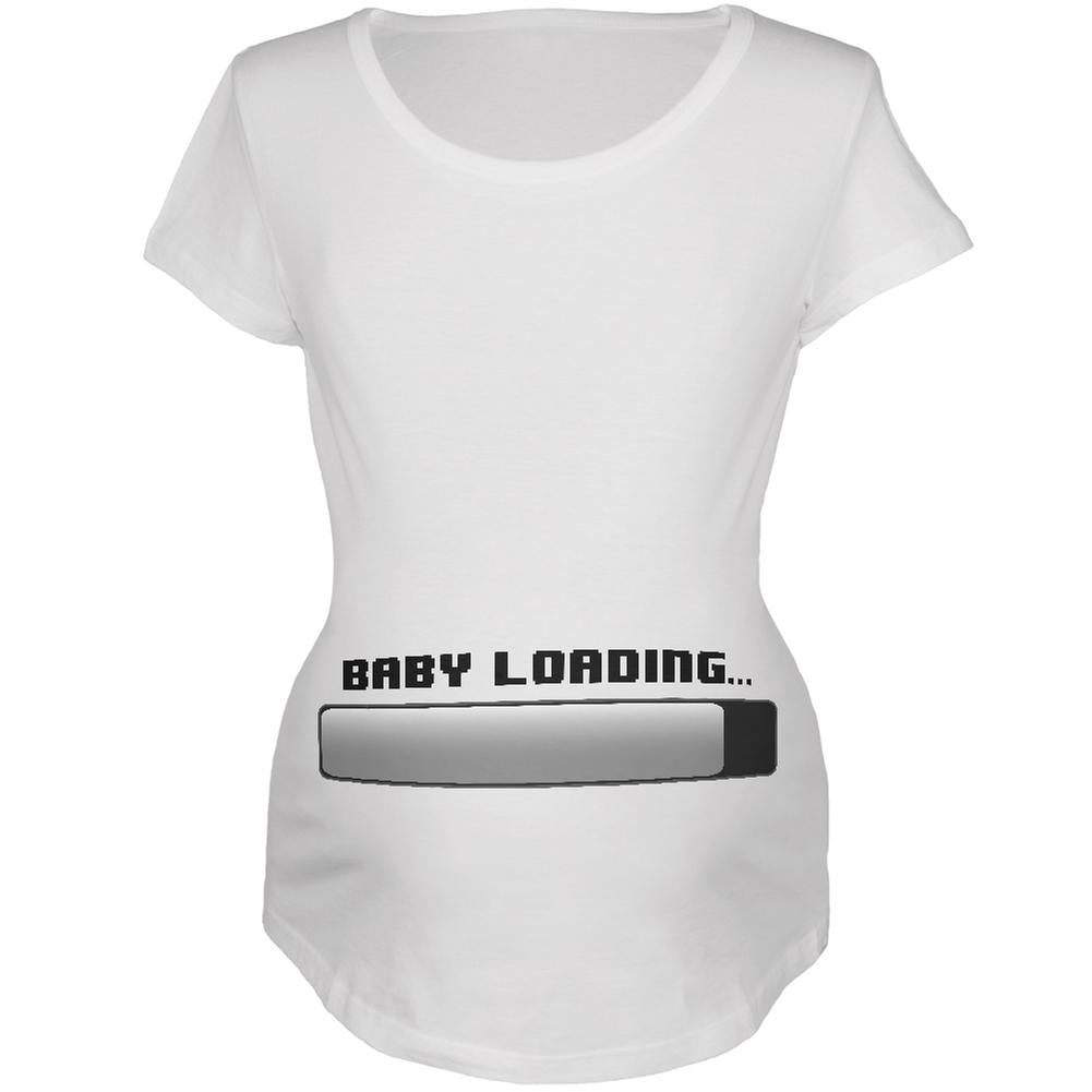 Baby Loading White Maternity Soft T-Shirt Maternity T-Shirts Old Glory 2XL White 