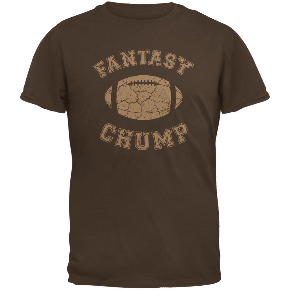 Fantasy Football Distressed Chump Brown Adult T-Shirt Men's T-Shirts Old Glory 2XL Brown 