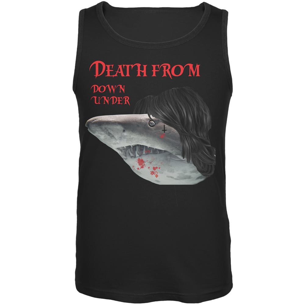 Death From Down Under Shark Black Adult Tank Top Men's Tank Tops Old Glory 2XL Black 