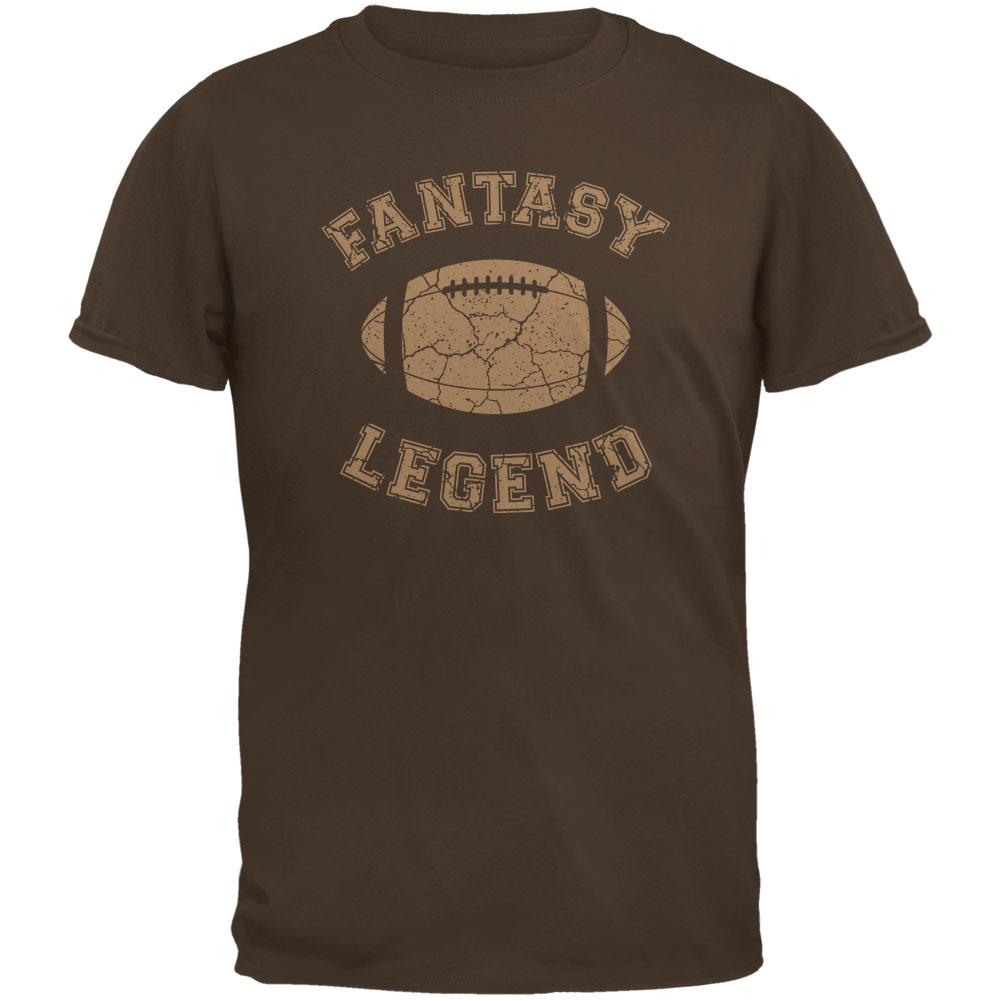 Fantasy Football Distressed Legend Brown Adult T-Shirt Men's T-Shirts Old Glory 2XL Brown 