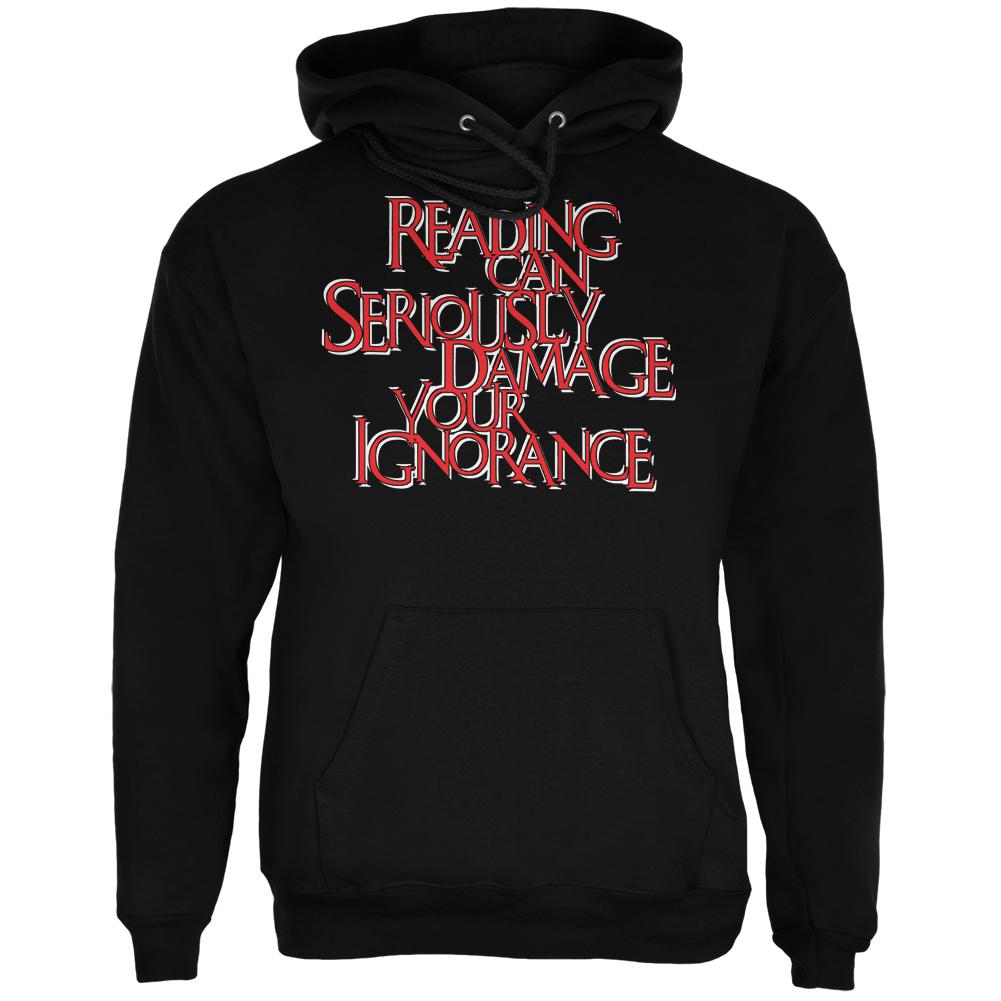 Reading Damages Ignorance Funny Black Adult Hoodie Men's Hoodies Old Glory 2XL Black 