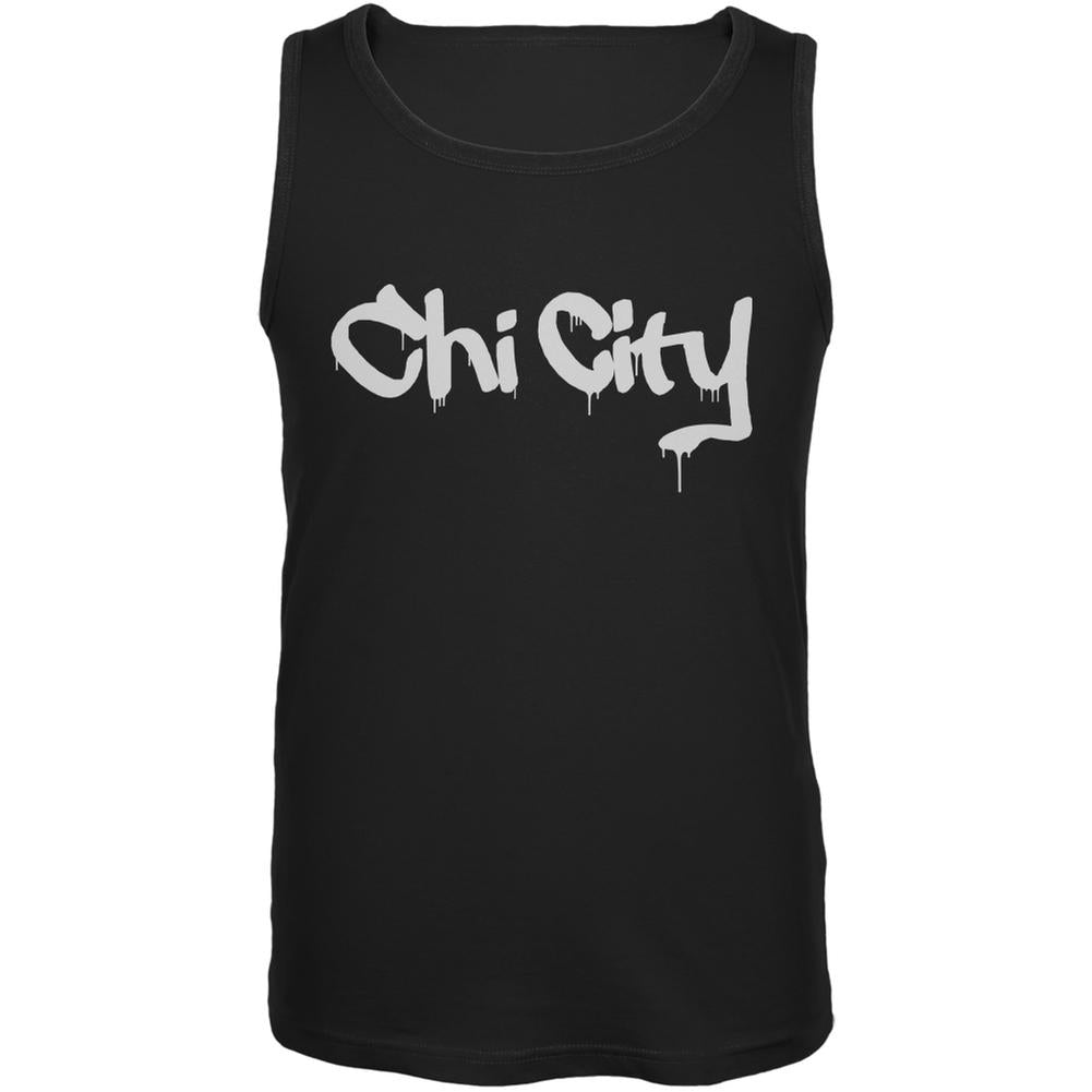 Chicago Chi City Graffiti Black Adult Tank Top Men's Tank Tops Old Glory 2XL Black 