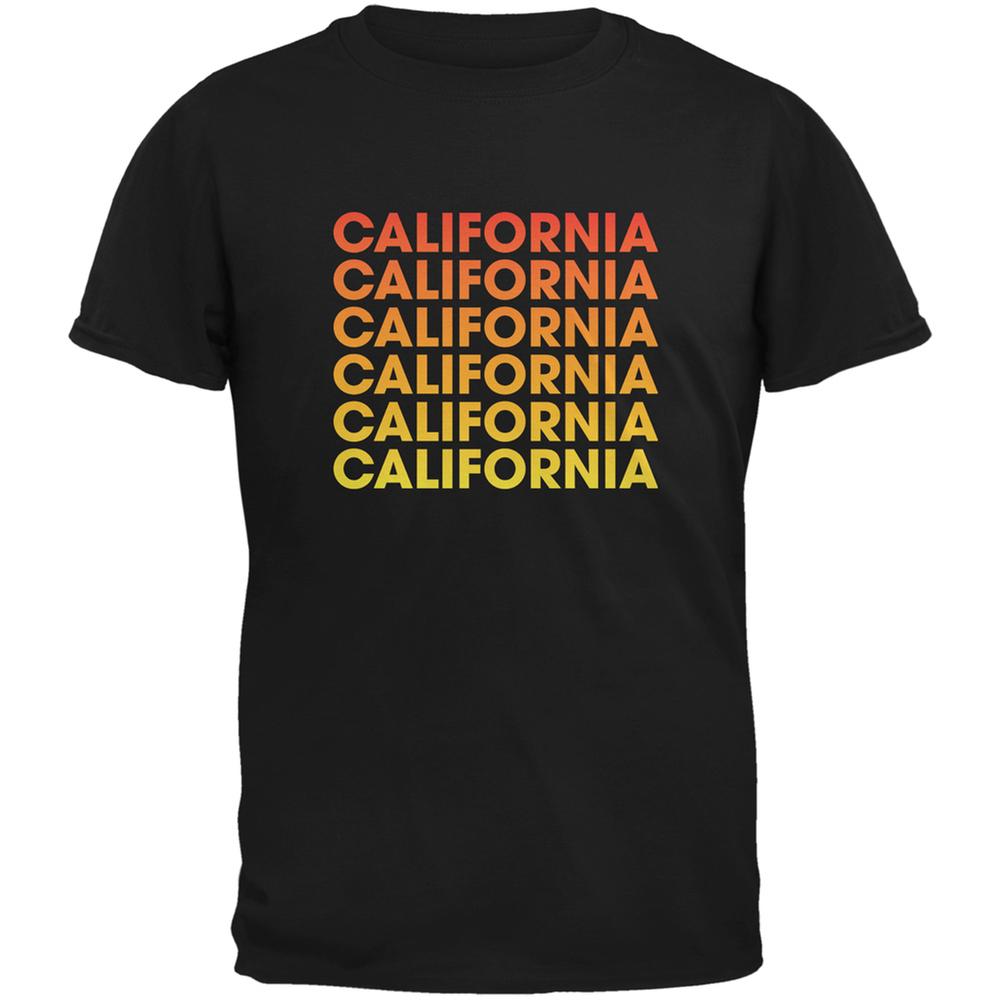 California Repeating Gradient Black Adult T-Shirt Men's T-Shirts Old Glory 2XL Black 