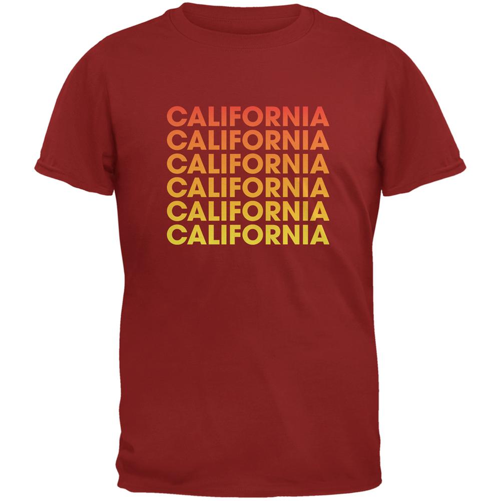 California Repeating Gradient Cardinal Red Adult T-Shirt Men's T-Shirts Old Glory 2XL Red 