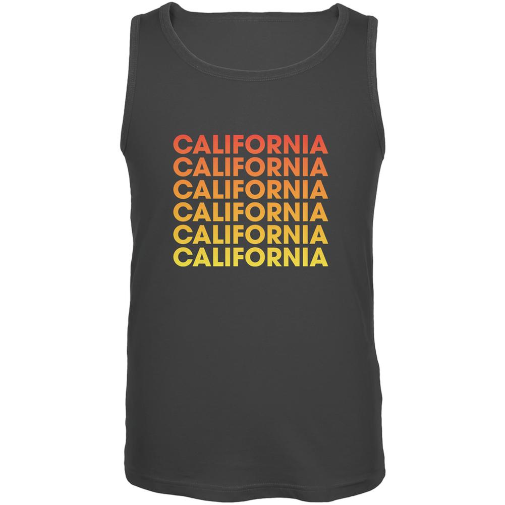 California Repeating Gradient Charcoal Grey Adult Tank Top Men's Tank Tops Old Glory 2XL Grey 