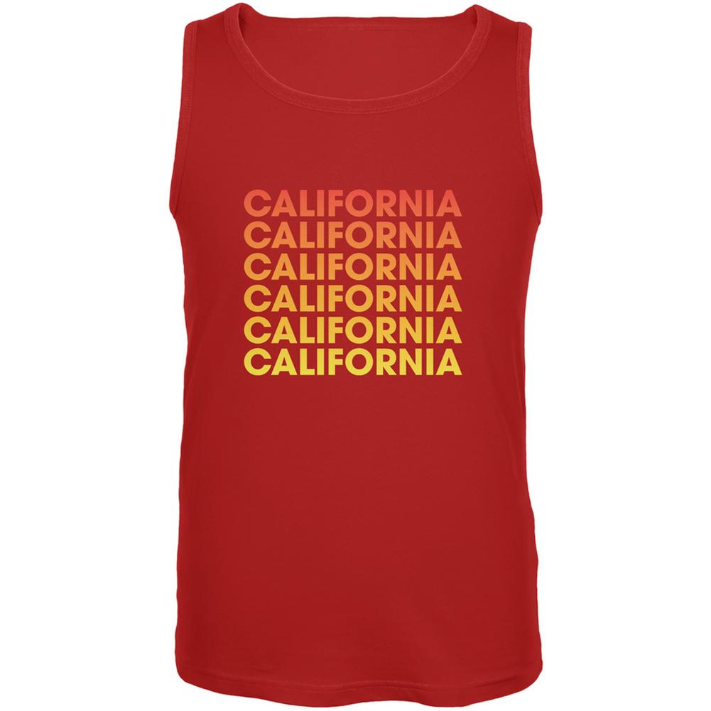 California Repeating Gradient Red Adult Tank Top Men's Tank Tops Old Glory 2XL Red 