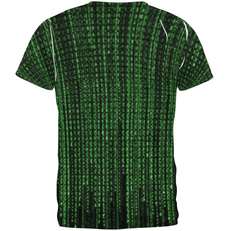 Falling Binary Code All Over Adult T-Shirt Men's T-Shirts Old Glory   