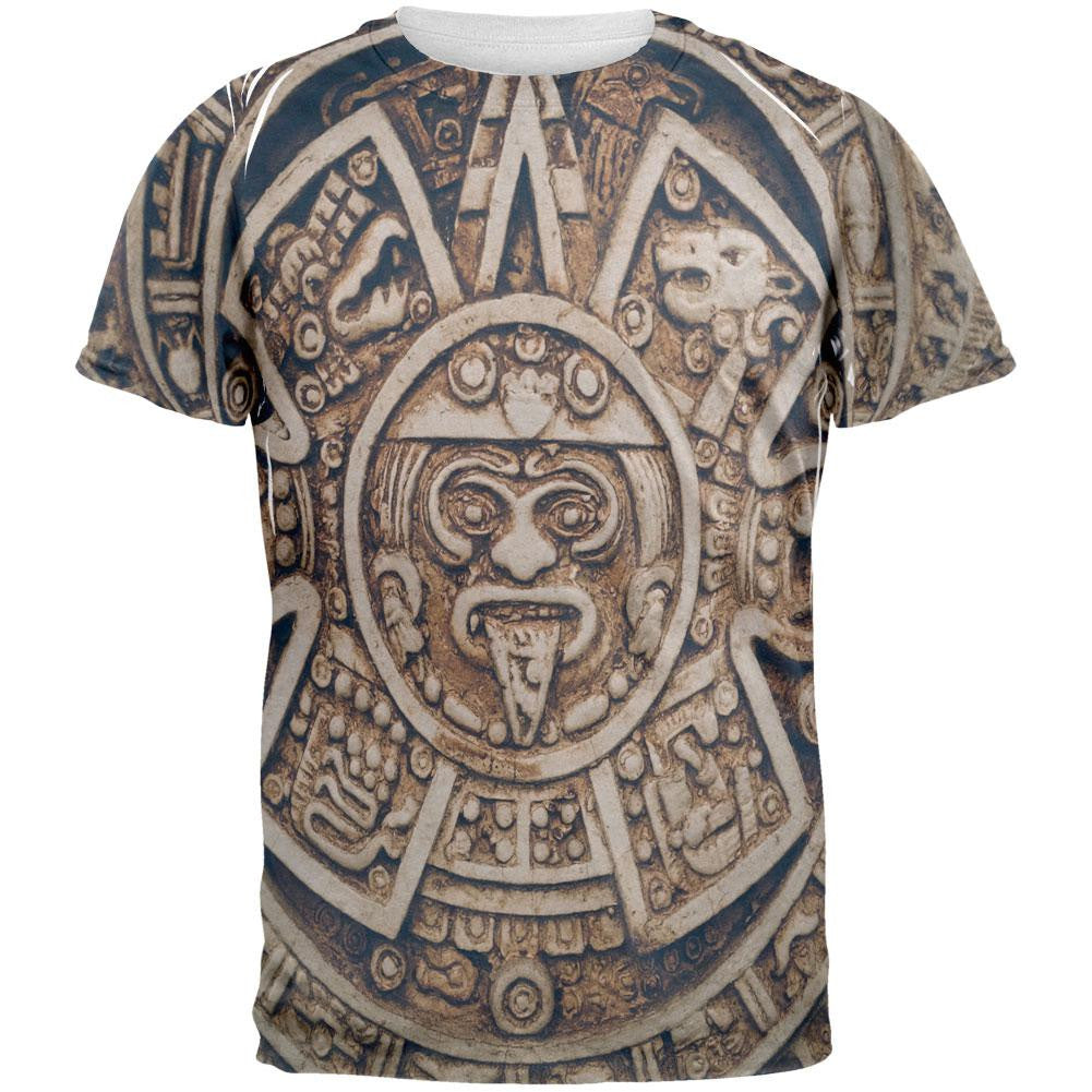 Mayan Calander All Over Adult T-Shirt Men's T-Shirts Old Glory 2XL Multi 