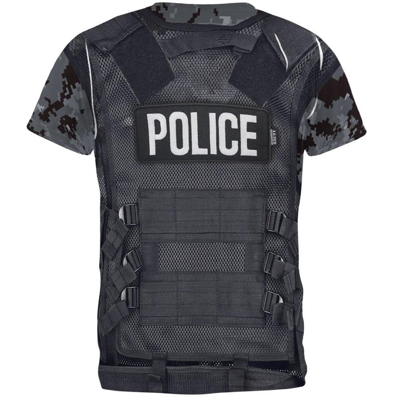 Urban Camo Police Tactical Vest All Over Adult T-Shirt Men's T-Shirts Old Glory   