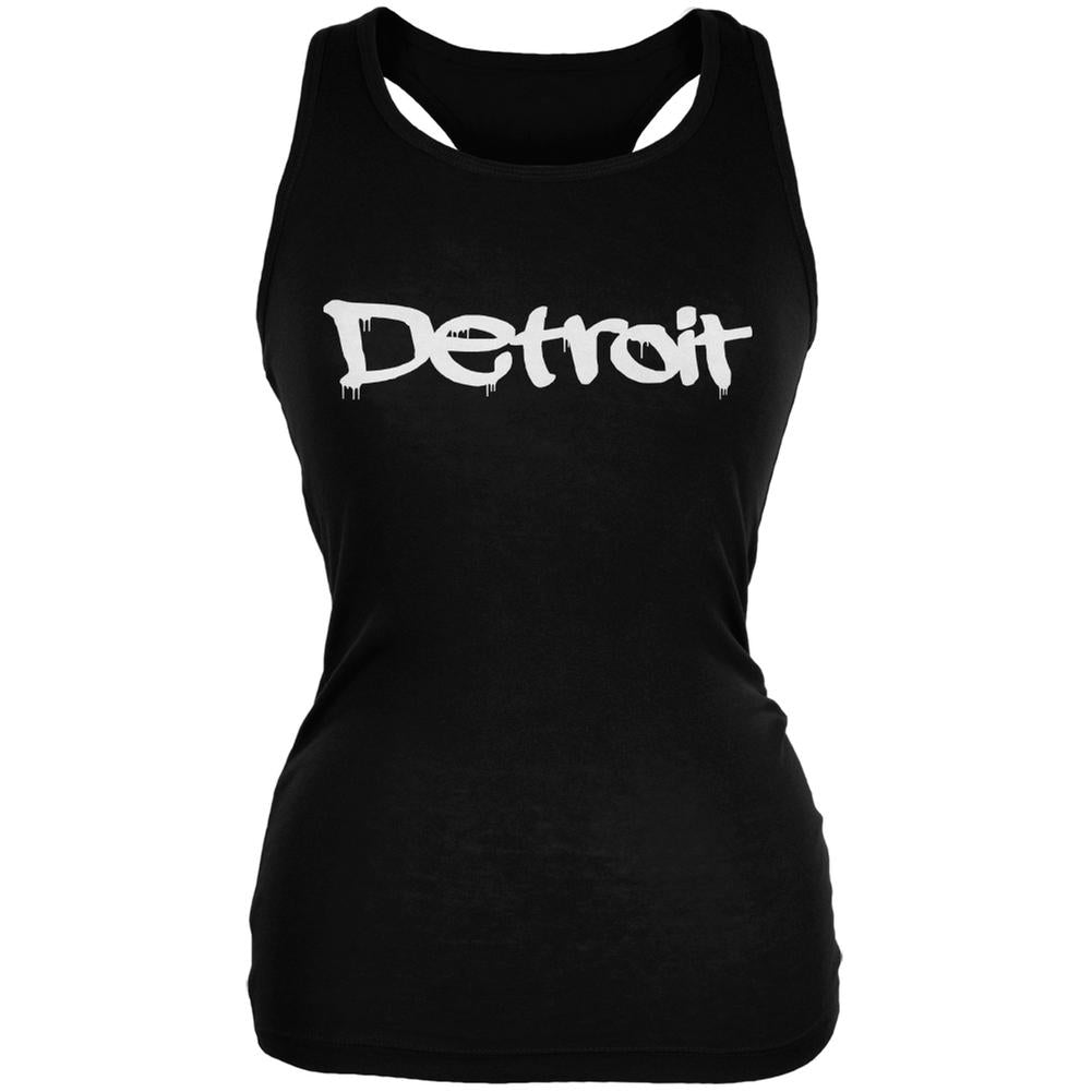 Detroit Graffiti Black Juniors Soft Tank Top Juniors Tank Tops Old Glory 2XL Black 