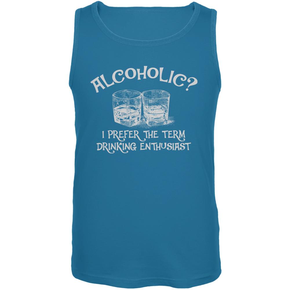Funny Drinking Enthusiast Turquoise Adult Tank Top Men's Tank Tops Old Glory SM Blue 
