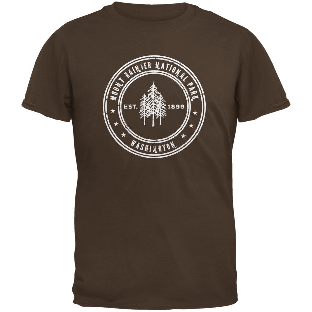 Mount Rainier National Park Brown Youth T-Shirt Youth T-Shirts Old Glory LG Brown 