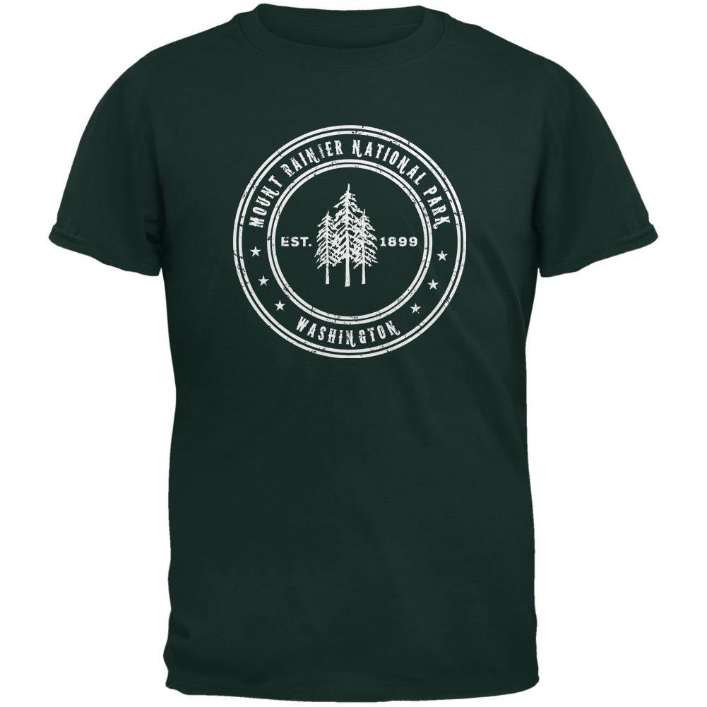 Mount Rainier National Park Forest Green Youth T-Shirt Youth T-Shirts Old Glory LG Green 