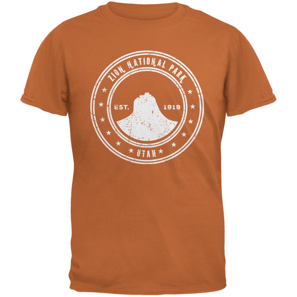 Zion National Park Texas Orange Adult T-Shirt Men's T-Shirts Old Glory 2XL Orange 