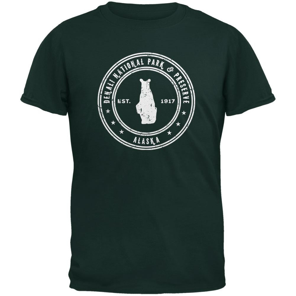 Denali National Park & Preserve Forest Green Youth T-Shirt Youth T-Shirts Old Glory LG Green 