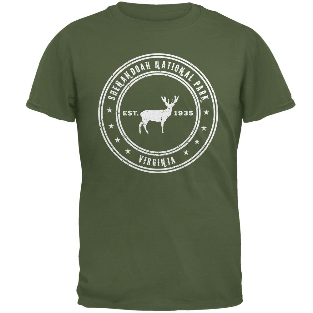 Shenandoah National Park Military Green Adult T-Shirt Men's T-Shirts Old Glory 2XL Green 