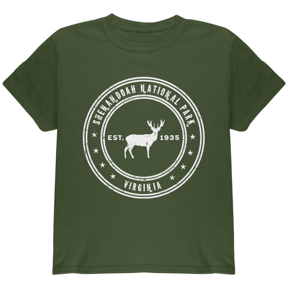 Shenandoah National Park Military Green Youth T-Shirt Youth T-Shirts Old Glory LG Green 