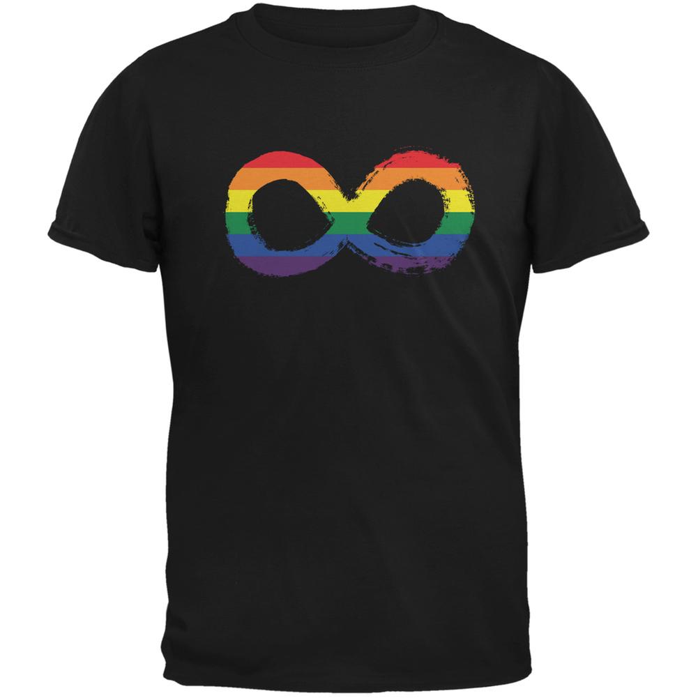 LGBT Infinity Rainbow Black Adult T-Shirt Men's T-Shirts Old Glory 2XL Black 