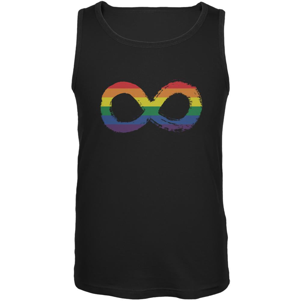 LGBT Infinity Rainbow Black Adult Tank Top Men's Tank Tops Old Glory 2XL Black 