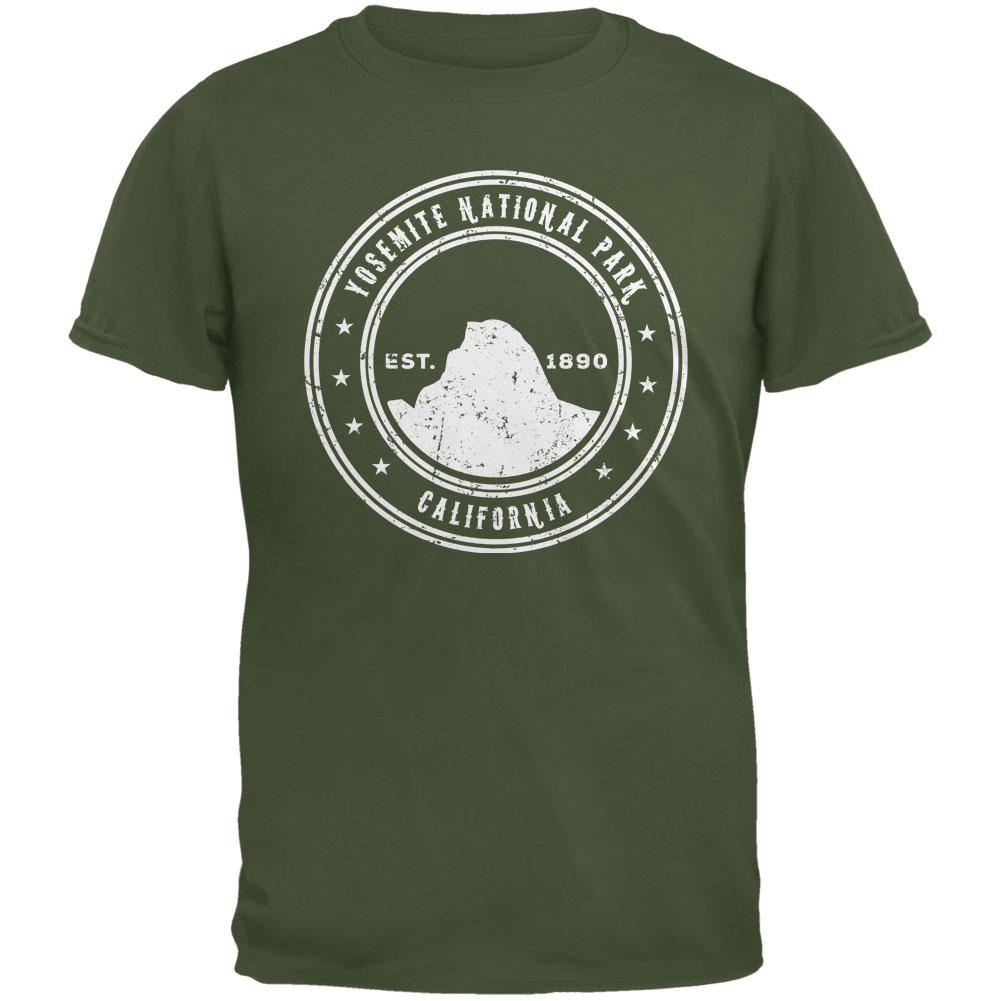 Yosemite National Park Military Green Adult T-Shirt Men's T-Shirts Old Glory 2XL Green 