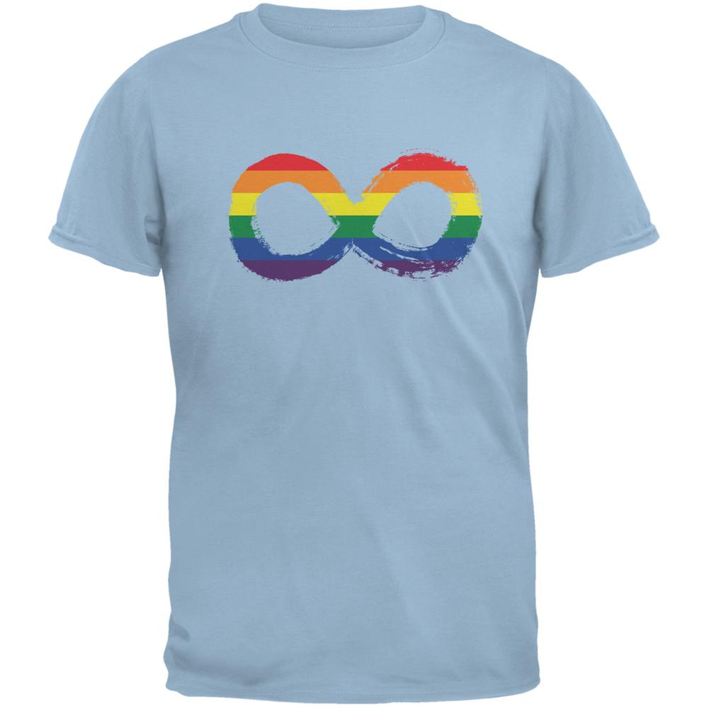 LGBT Infinity Rainbow Light Blue Adult T-Shirt Men's T-Shirts Old Glory 2XL Blue 