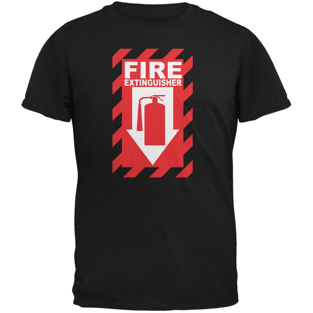 Funny Fire Extinguisher Black Adult T-Shirt Men's T-Shirts Old Glory 2XL Black 