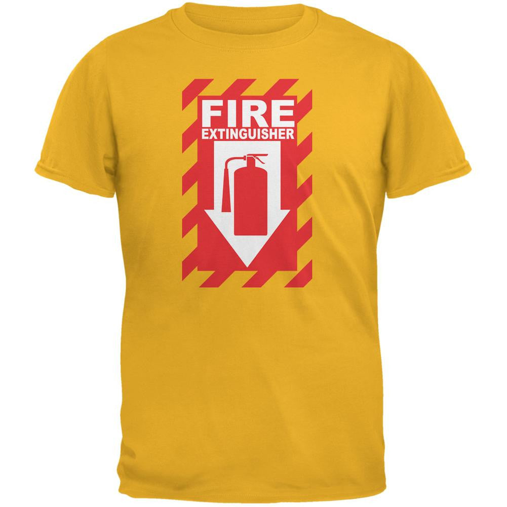 Funny Fire Extinguisher Gold Adult T-Shirt Men's T-Shirts Old Glory 2XL Yellow 