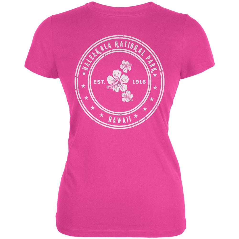 Haleakala National Park Hot Pink Juniors Soft T-Shirt Juniors T-Shirts Old Glory 2XL Pink 