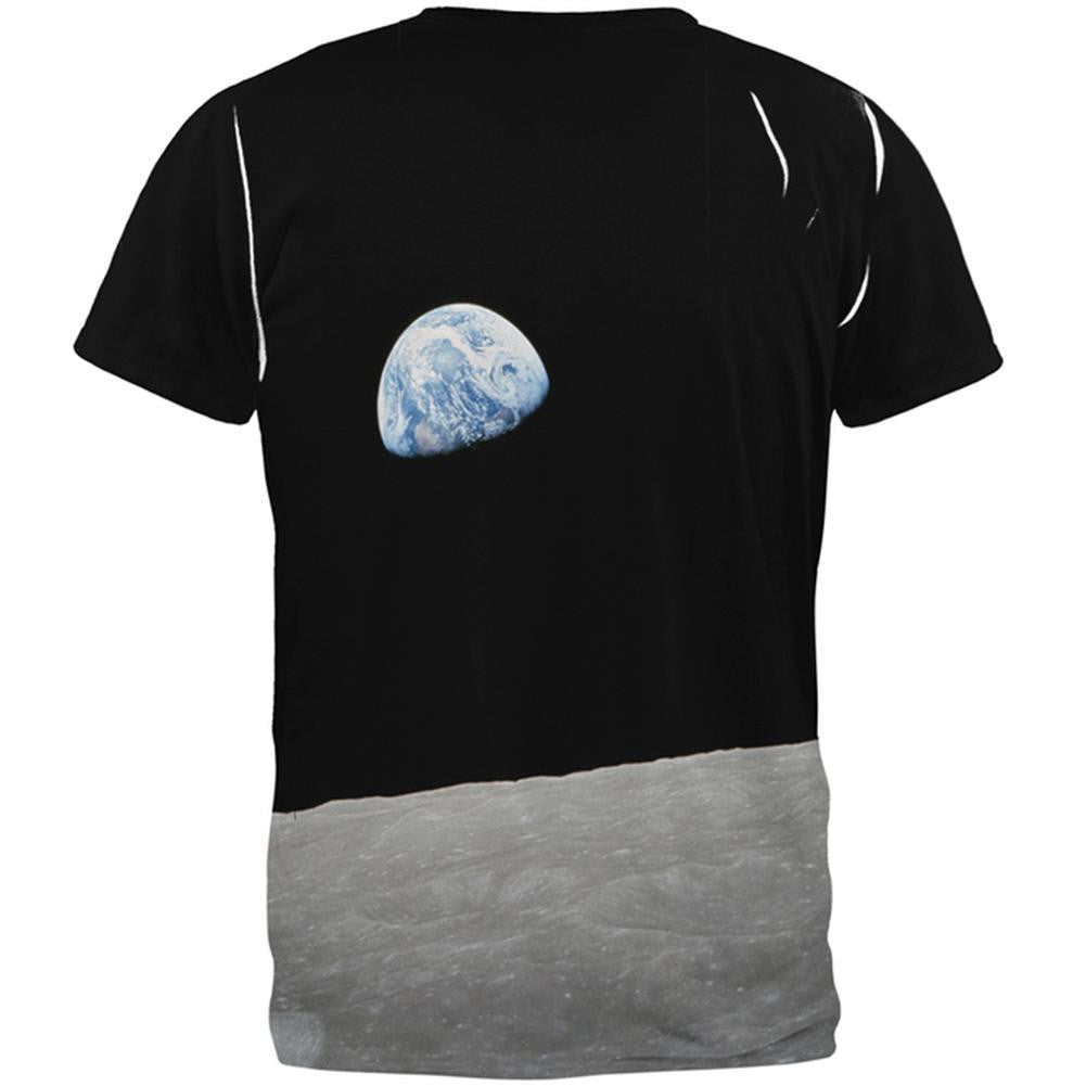 Earth Rising Over the Moon All Over Adult T-Shirt Men's T-Shirts Old Glory   