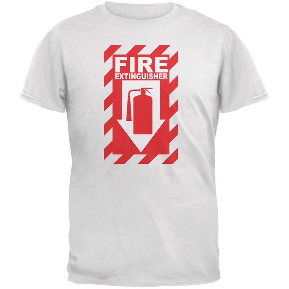 Funny Fire Extinguisher White Adult T-Shirt Men's T-Shirts Old Glory 2XL White 