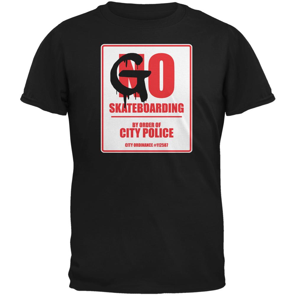 Go Skateboarding Black Adult T-Shirt Men's T-Shirts Old Glory 2XL Black 