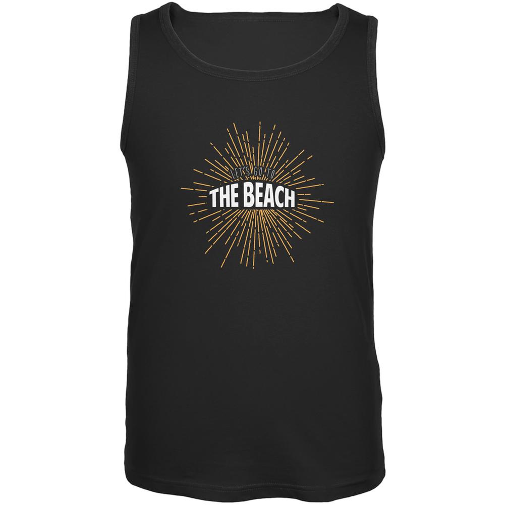 Let's Go To The Beach Vintage Sun Rays Black Adult Tank Top Men's Tank Tops Old Glory 2XL Black 