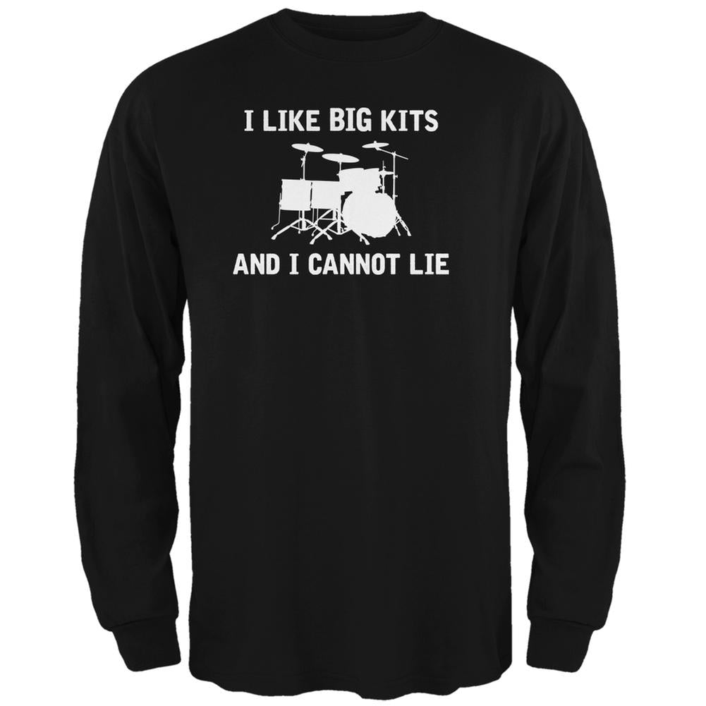 I Like Big Kits And I Cannot Lie Black Adult Long Sleeve T-Shirt Men's Long Sleeves Music 2XL Black 