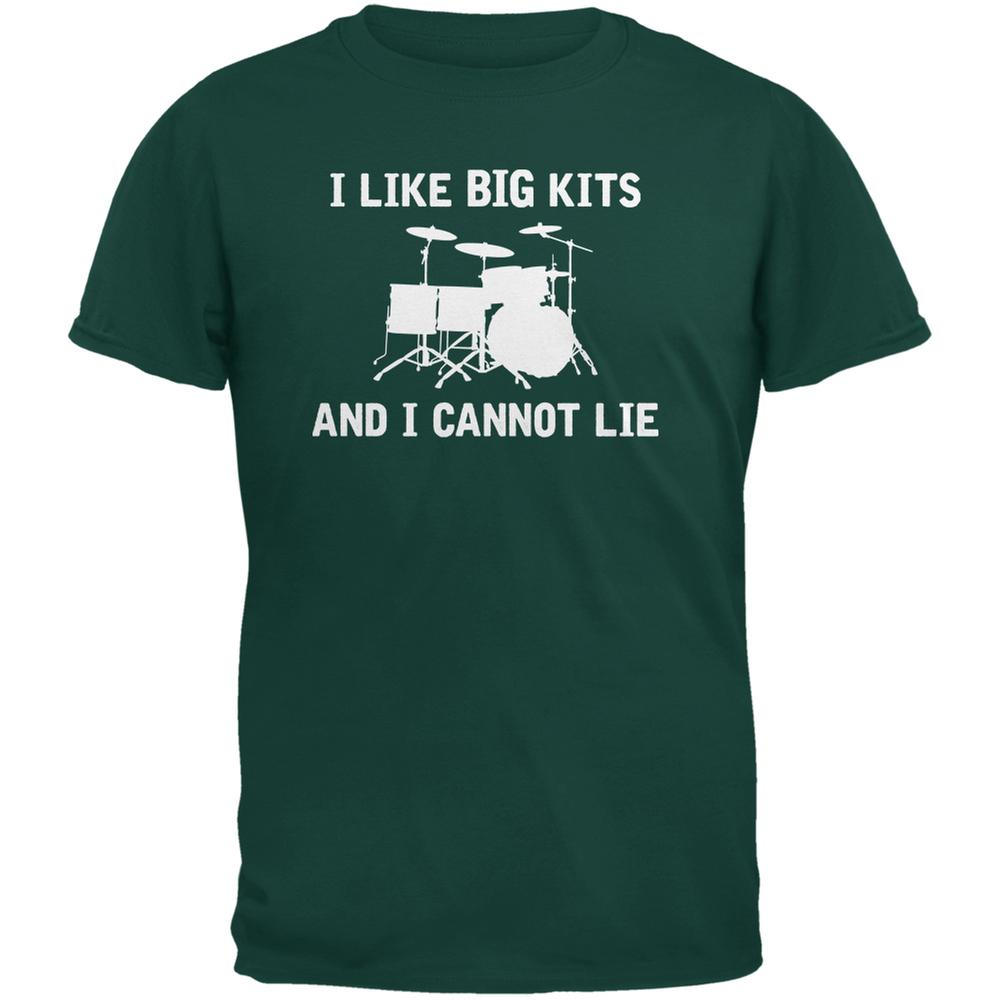 I Like Big Kits And I Cannot Lie Forest Green Adult T-Shirt Men's T-Shirts Music 2XL Green 